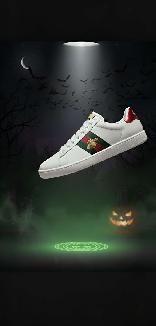 Gucci Ace Bee Embroidered Sneaker – White/Green Web